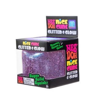 NeeDoh Nice Cube Glitter & Glow Purple Squishy